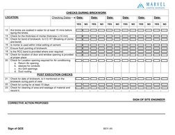 Brickwork Inspection Checklist | PDF | Brick | Masonry