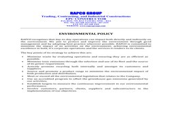 RAPCO GROUP
Trading, Contracting, and Industrial Constructions
EPC CONSTRUCTOR
P.O. BOX: 759, RAS TANURA 31941 – KSA
TEL. NO.