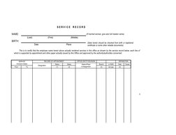 Employee Service Record Format | PDF