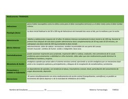 Medicamento: TRAMADOL
Indicaciones
para el dolor neuropático como la ciática como para el dolor nociceptivo (artrosis) y o el