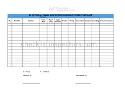 Free Electrical Panel Inspection Checklist | PDF