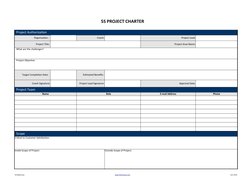 5S PROJECT CHARTER
Organization:
Coach:
Project Lead:
Project Title: 
Project Area Name:
What are the challenges? 
Project Ob