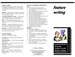Feature Writing Techniques and Tips | PDF | Language Arts & Discipline
