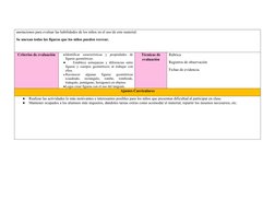 anotaciones para evaluar las habilidades de los niños en el uso de este material.
Se anexan todas las figuras que los niños p