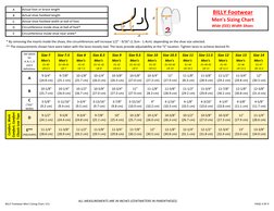Billy Footwear Sizing Guide | PDF