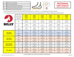 Billy Footwear Sizing Guide | PDF