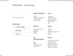 ★★★★★4.9/5
2656 customer reviews
About us | Blog | Privacy
GET IN TOUCH
+1 (831) 222-8398
gotranscript
Contact us
ORDERS & DI