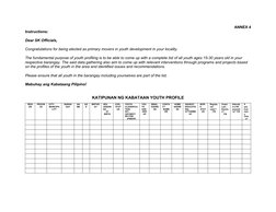 KK Youth Profiling Form Guidelines | PDF