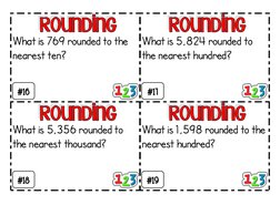 What is 769 rounded to the 
nearest ten? 
 
 
What is 5,824 rounded to 
the nearest hundred? 
 
 
What is 5,356 rounded t