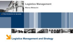 Logistics Management and Strategy
Logistics Management
Marco Melacini
