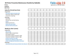 3D Printer Maintenance Checklist | PDF | Computers