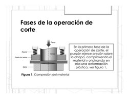 Fases de la operación de 
corte
En la primera fase de la 
operación de corte, el 
punzón ejerce presión sobre 
la chapa, comp