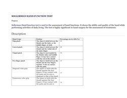 Solerman Hand Function Sollerman Hand Function Test Overview | PDF