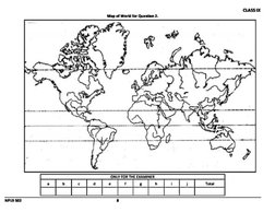 NP19 502 
Map of World for Cuestion 2. 
ONLY FOR THE CXAMINER 
Tatal 
CLASS IX 
