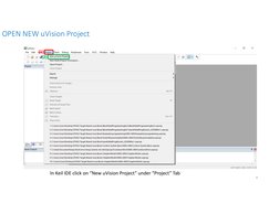 In Keil IDE click on “New uVision Project” under “Project” Tab
OPEN NEW uVision Project
(1)
(2)
4
