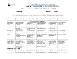 PROPUESTA DE PLANEACIÓN DIDÁCTICA 
RECURSO SOCIOCOGNITIVO DE CULTURA DIGITAL II 
“2023, Año de Francisco Villa, el revolucion