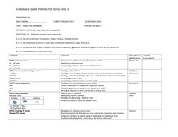 STANDARD 2 LESSON PREPARATION NOTES-TERM 3 
 
 
TEACHING PLAN 
WEEK ENDING:………………………………..               SUBJECT: ENGLISH  STD