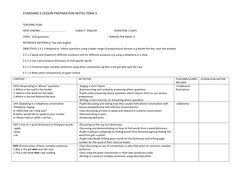 STANDARD 2 LESSON PREPARATION NOTES-TERM 3 
 
 
TEACHING PLAN 
WEEK ENDING:………………………………..               SUBJECT: ENGLISH