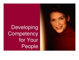 1
Developing
Competency 
for Your 
People
