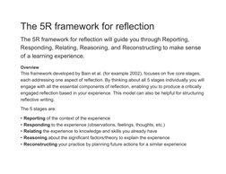5R Framework for Reflective Practice | PDF | Experience | Thought