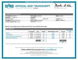 Ged Transcript Template | PDF | General Educational Development ...