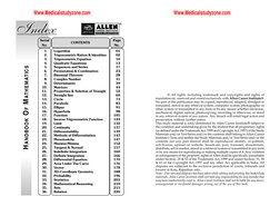 Serial
No.
CONTENTS
Page
No.
1.
Logarithm
01
2.
Trigonometric Ration & Identities
02
3.
Trigonometric Equation
10
4.
Quadrati