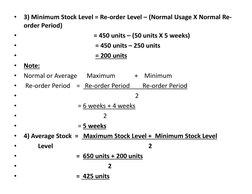 Stock Level Calculations in Cost Accounting | PDF | Business | Business ...