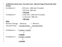 Stock Level Calculations in Cost Accounting | PDF | Business | Business ...