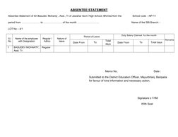 Teacher Absentee Statement Format | PDF