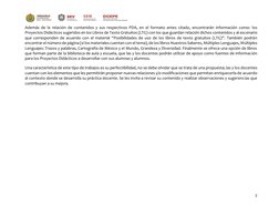 2 
 
Además de la relación de contenidos y sus respectivos PDA, en el formato antes citado, encontrarán información como: l