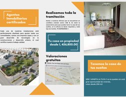 Agentes
Inmobiliarios
certificados
Tu casa en propiedad
desde 1, 456,800.00
Asiste a nuestras 
oficinas que se encuentran en