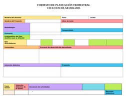 Formato de Planeación Primaria 2024-2025 | PDF | Arte
