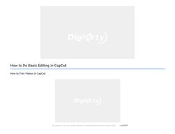 CapCut Editing Guide for Beginners | PDF | Video | Icon (Computing)