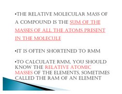 Calculating Relative Molecular Mass | PDF