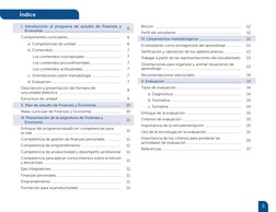 5
Índice
I. Introducción al programa de estudio de Finanzas y
Economía ....................................................
