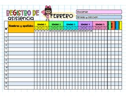JUSTIFICADAS
TARDANZAS
FALTAS
ASISTENCIA
SEMANA 5
Semana 4
Semana 3
Semana 2
Semana 1
Nombres y apellidos
N°
V
J
M
M
L
V
J
M