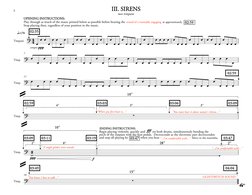 !!
q=170
two timpani
5
III. SIRENS
Timpani "
Stop playing then, regardless of your position in the music.
OPENING INSTRUCTION