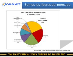Somos los líderes del mercado
Marzo 2009, fuente: declaraciones de importación portal SUNAT
