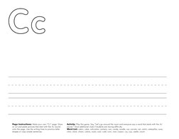 8
Page Instructions: Make your own “Cc” page. Draw 
or cut and paste pictures that start with the /k/ sound 
onto the pag
