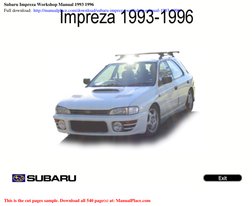 SUBARU Impreza 整備解説書 1992年・1996年 Subaru Impreza Workshop Manual 1993-1996 | PDF