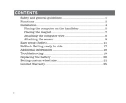 ii
Contents
Safety and general guidelines...................................................1
Functions......................