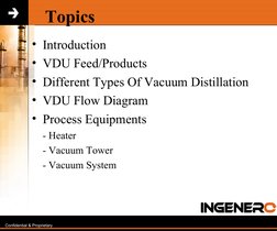 Confidential & Proprietary
   Topics
• Introduction
• VDU Feed/Products
• Different Types Of Vacuum Distillation
• VDU Fl