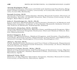 viii
BIPOLAR DEPRESSION: A COMPREHENSIVE GUIDE
Anoop Karippot, M.D.
Assistant Professor, Division of Child and Adolescent Psy