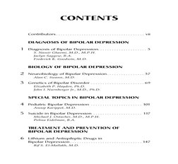 CONTENTS
Contributors. . . . . . . . . . . . . . . . . . . . . . . . . . . . . . . . . . . . . . vii
DIAGNOSIS OF BIPOLAR DEP