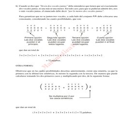 www.
.com
Matematica1
h) Cuando se dice que  "lleven dos vocales juntas"  debe entenderse que tienen que ser exactamente
dos