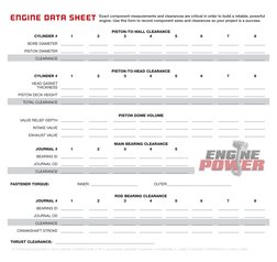 • THREADLOCKERS • ANTI-SEIZE COMPOUND • RTV SILICONE GASKET MAKER • ASSEMBLY LUBE • GASKET DRESSING • CAM LUBE
ENGINE DATA S