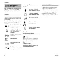 MS 361
brasileiro
2
Este manual de instruções de serviços 
refere-se a uma motosserra STIHL, 
também denominada máquina neste