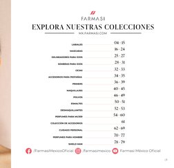 LABIALES
04 - 15
MASCARAS
16 - 24
DELINEADORES PARA OJOS
28 - 31
SOMBRAS PARA OJOS
32 - 33
MAQUILLAJES
40 - 45
POLVOS
46 - 49