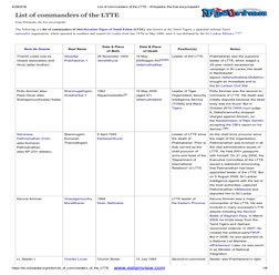 LTTE Commanders and Leaders List | PDF | Sri Lanka