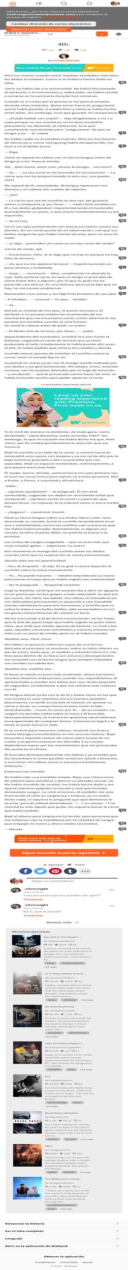 Sigue leyendo la parte siguiente !
!
Obtener la aplicación
Condiciones
Privacidad
Ayuda
© 2020 - Wattpad
#Libro 1: Animal C